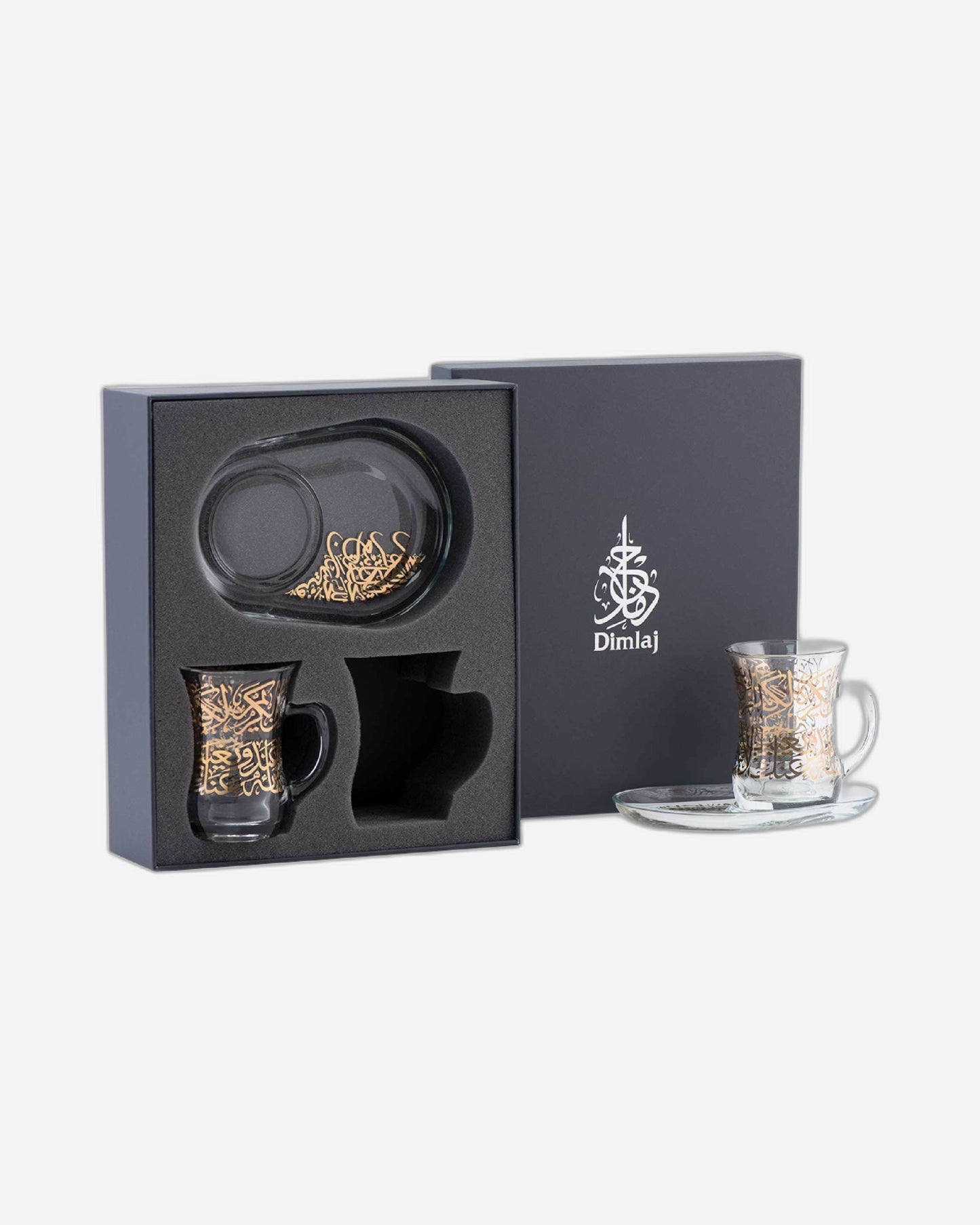 Dimlaj Kareem Set of 2 Pcs Mug and Saucer (Gold)