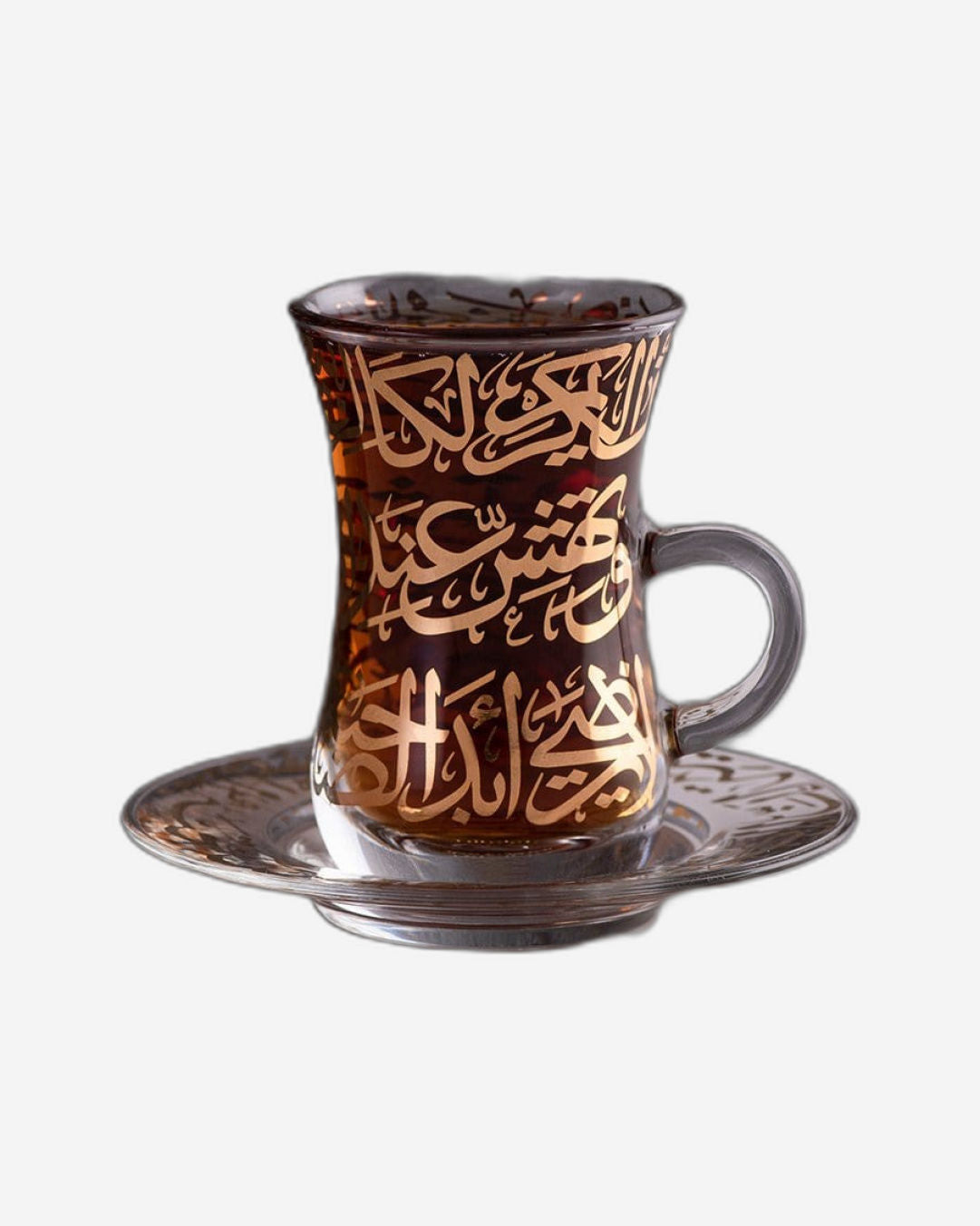 Dimlaj Kareem Tea Istikanas & Saucers 6Pc Gold