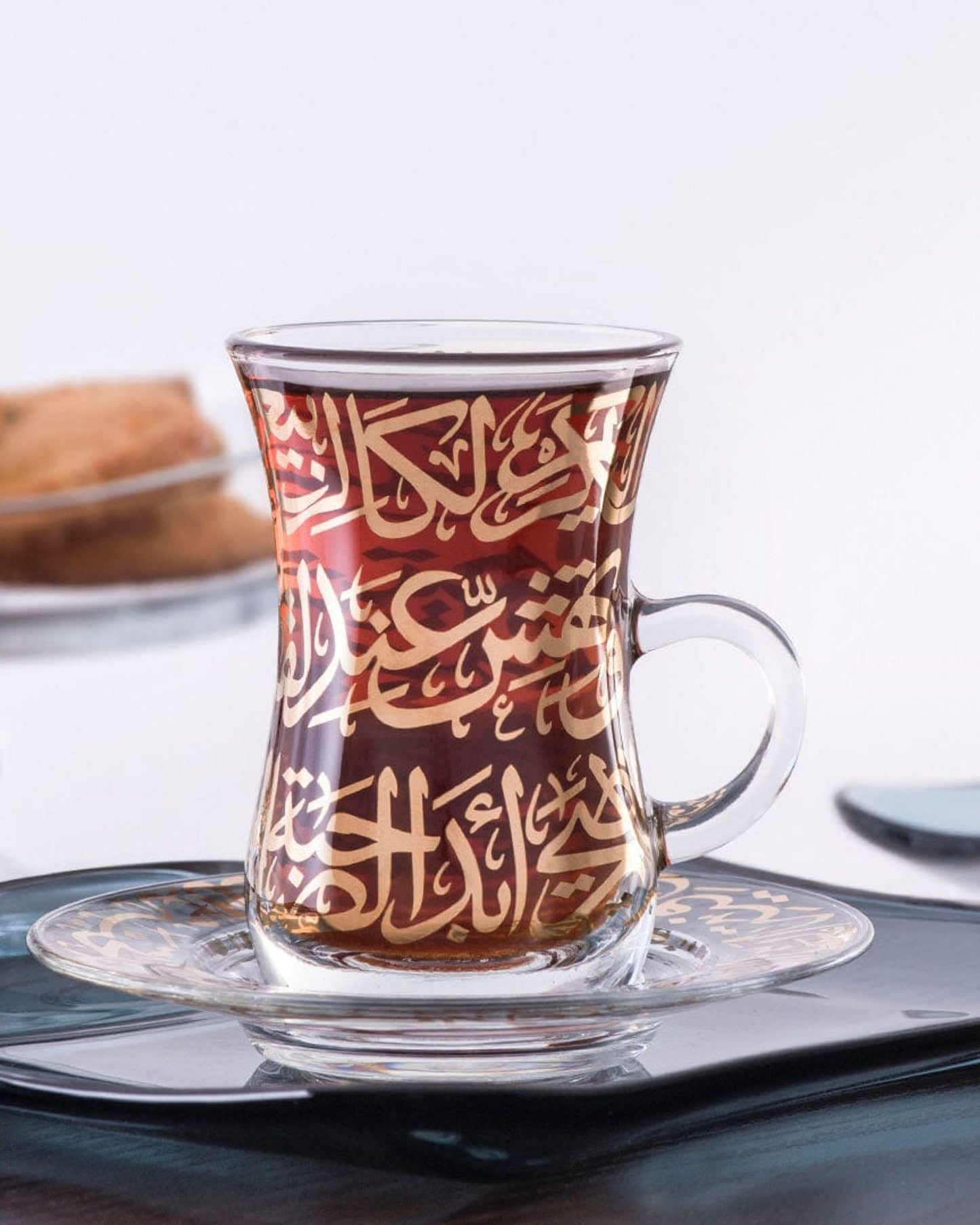 Dimlaj Kareem Tea Istikanas & Saucers 6Pc Gold