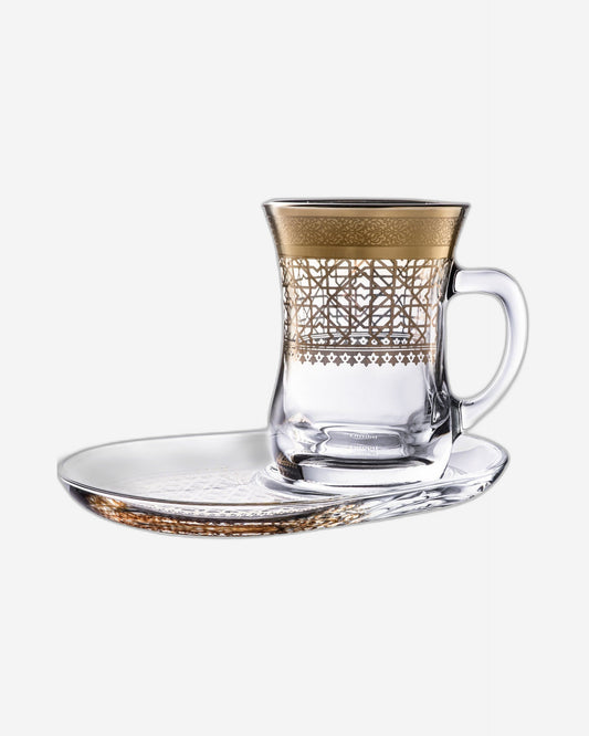 Dimlaj Cordoba Set of 2 Pcs Mug and Saucer (Gold)