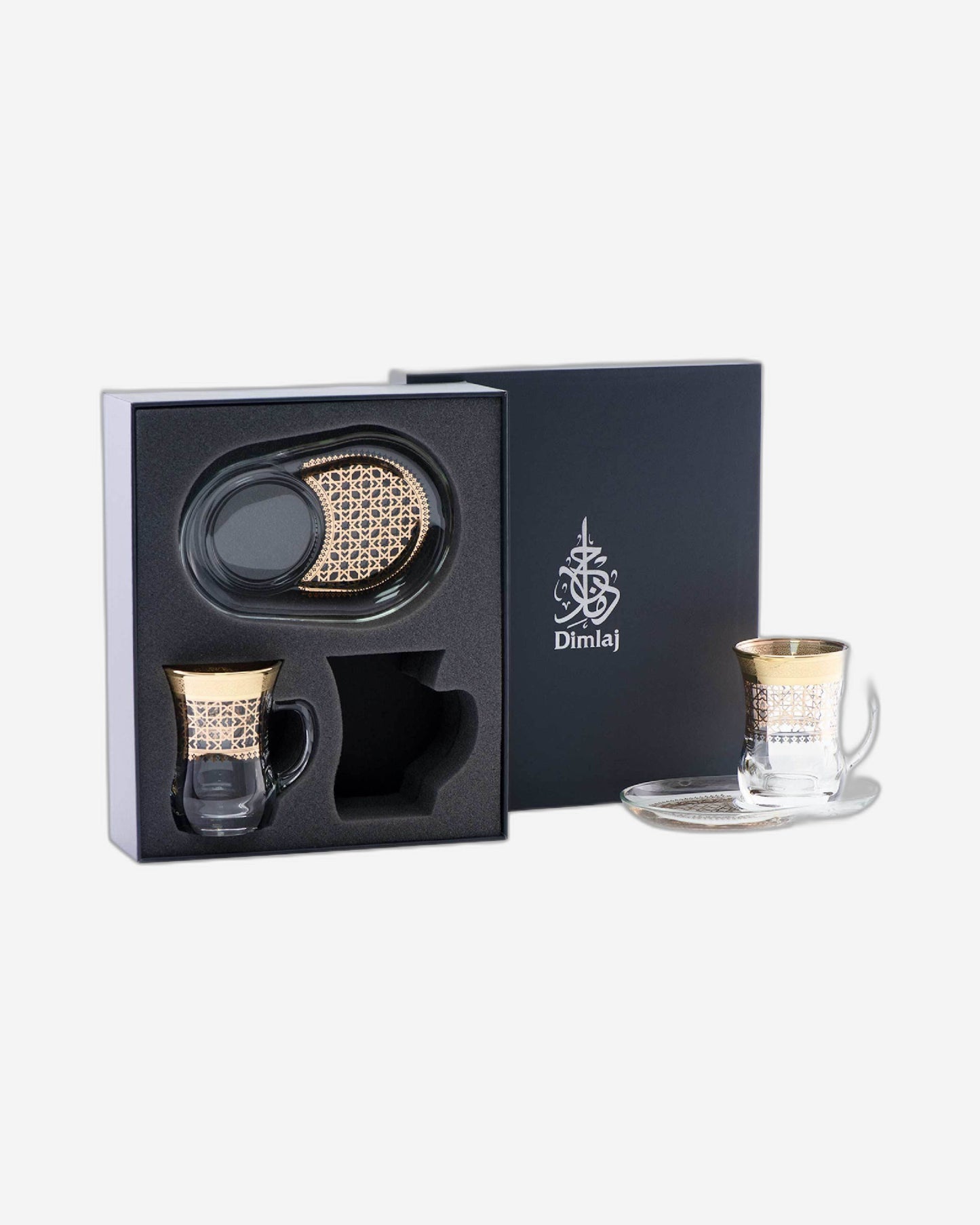 Dimlaj Cordoba Set of 2 Pcs Mug and Saucer (Gold)