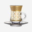 Dimlaj Cordoba Tea Istikanas & Saucers 6Pc Gold