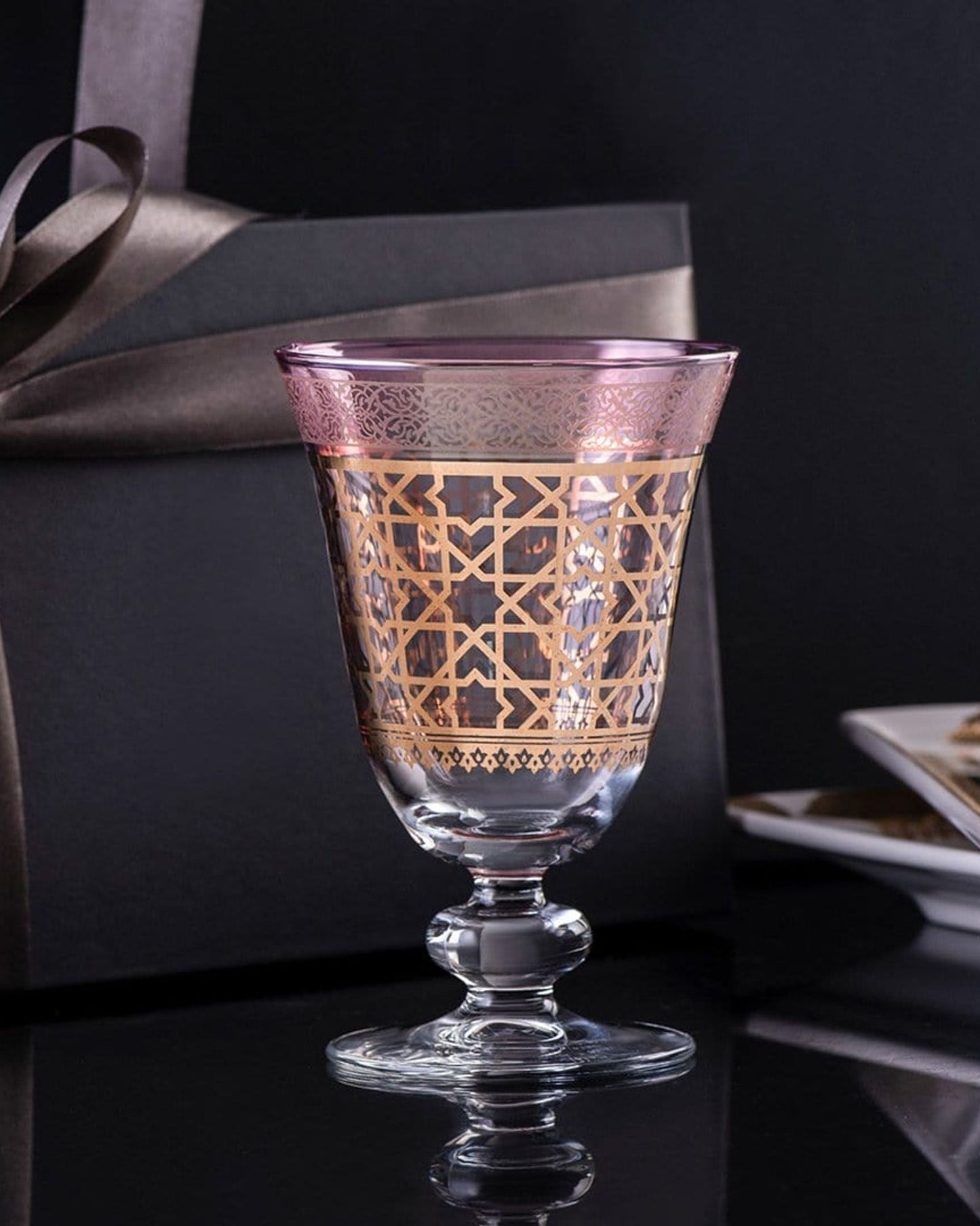 Dimlaj Cordoba Goblet Stems 6Pc Gold & Pink