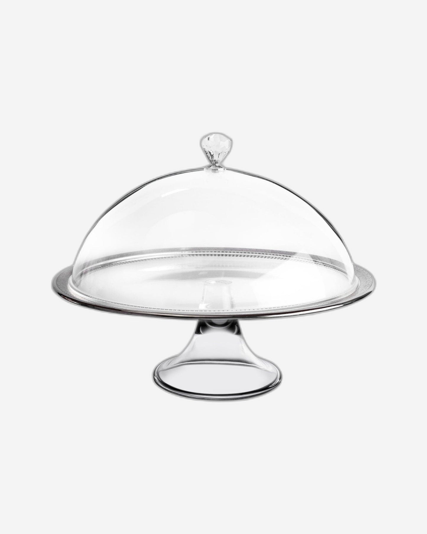 Dimlaj Cordoba Cake Plate with Lid Platinum