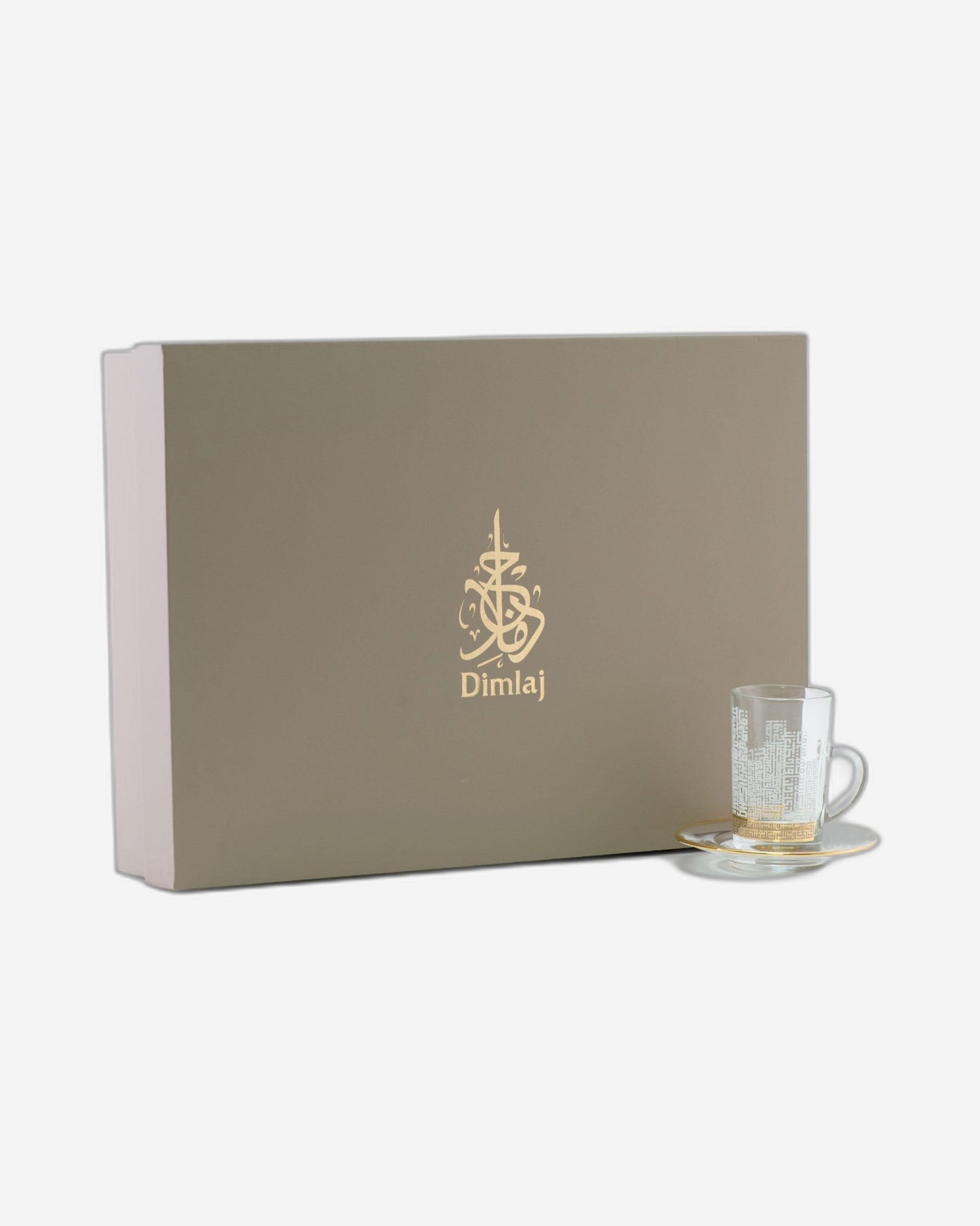 Dimlaj Abraj Tea Cups & Saucers 6Pc Gold