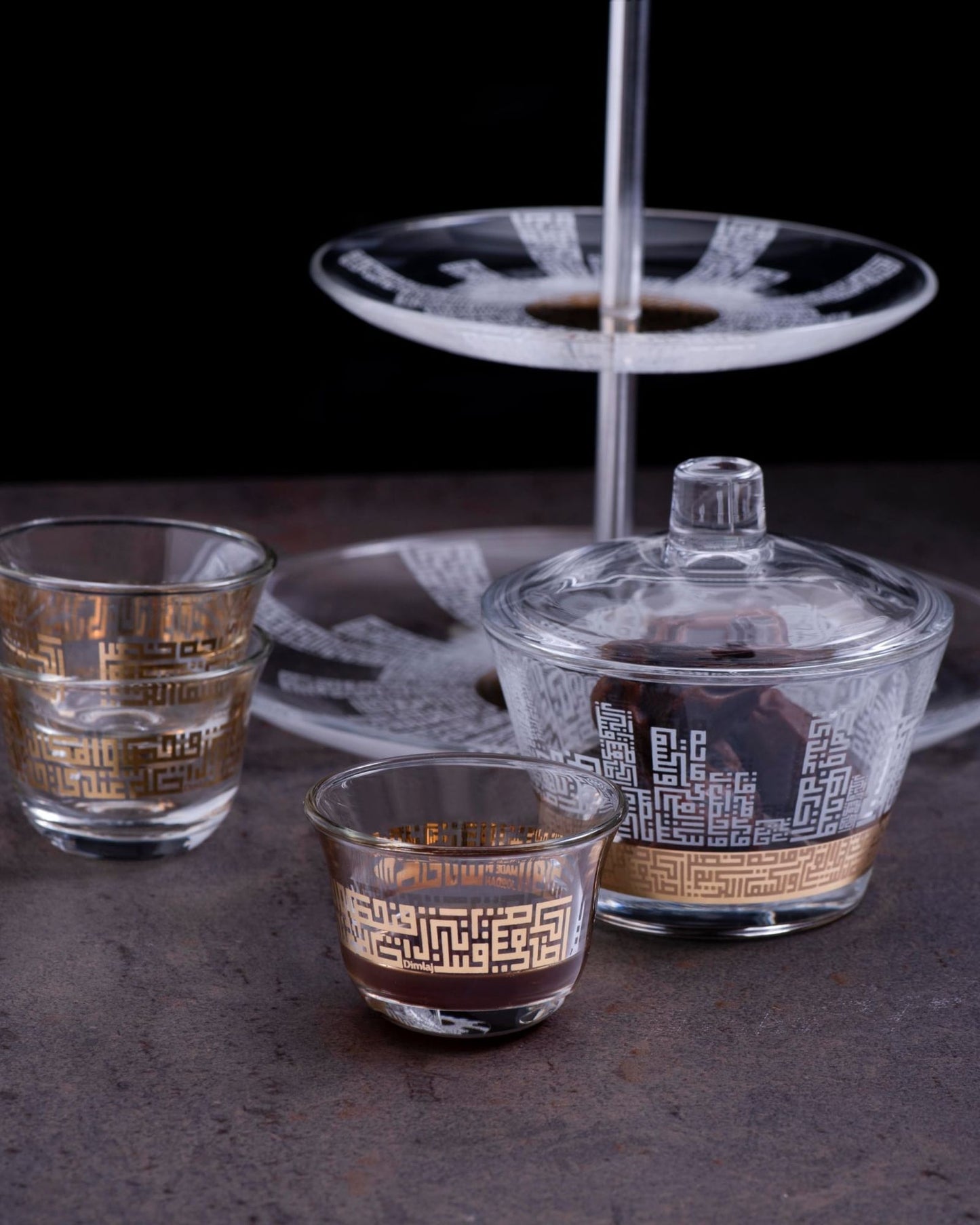 Dimlaj Abraj Cawa Cups 6Pc Gold