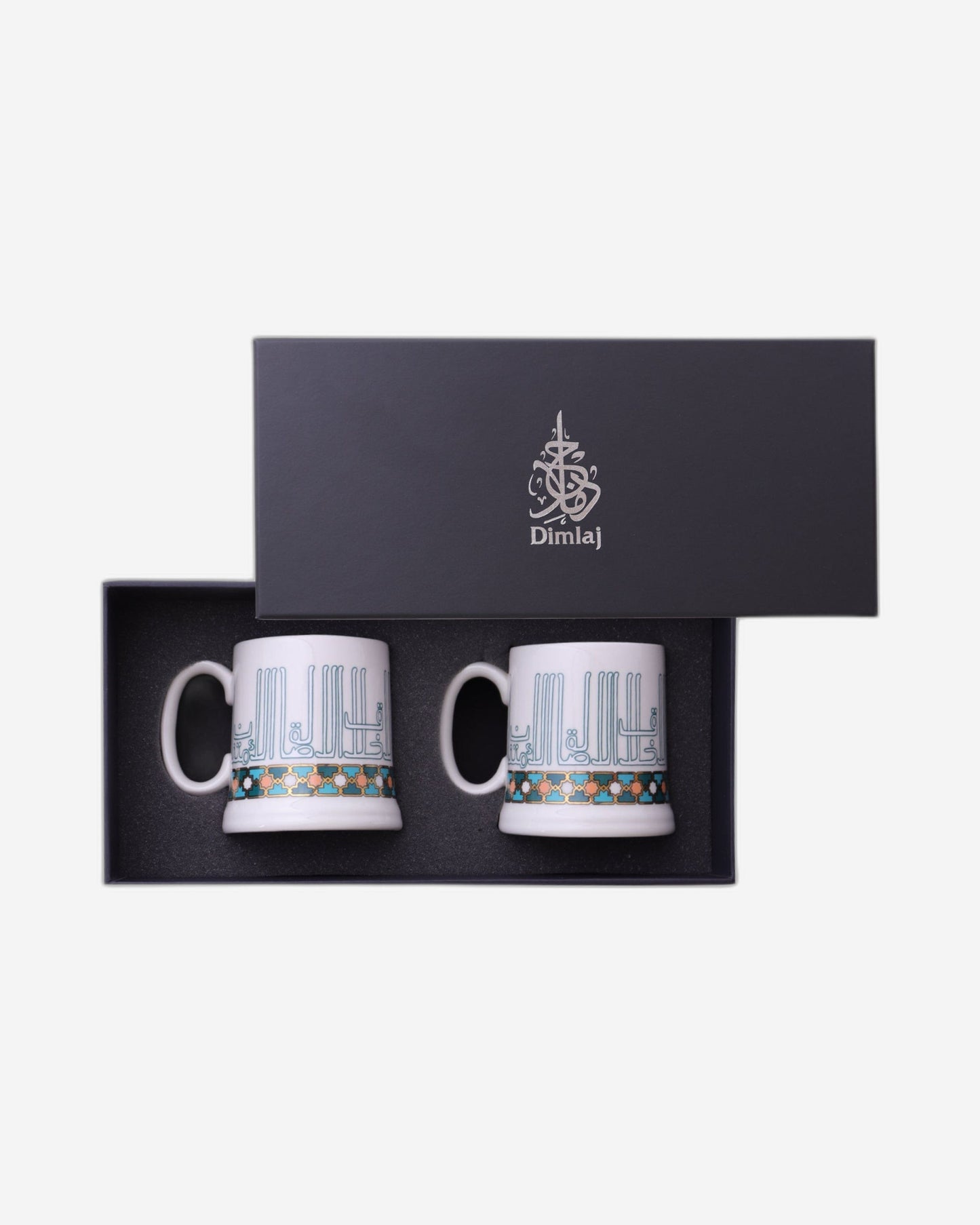 Dimlaj Asala Set of 2 Pcs Porcelain Mugs (Gold & Green)