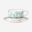 Dimlaj Asala Tea Cups & Saucers 6Pc Gold & Green