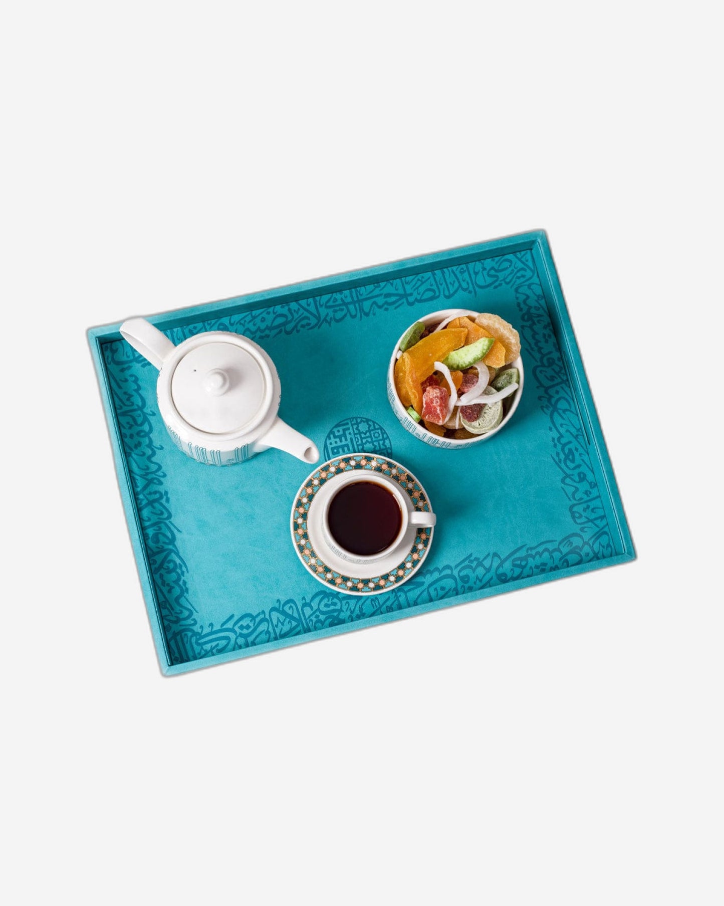 Dimlaj Asala Tea Cups & Saucers 6Pc Gold & Green