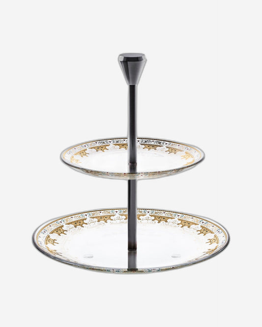 Dimlaj Suroor 2 Tiered Tray (Gold)
