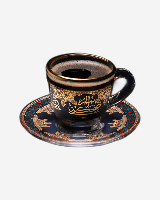 Dimlaj Suroor Set of 6 Pcs Coffee Cups and Saucers (Gold)