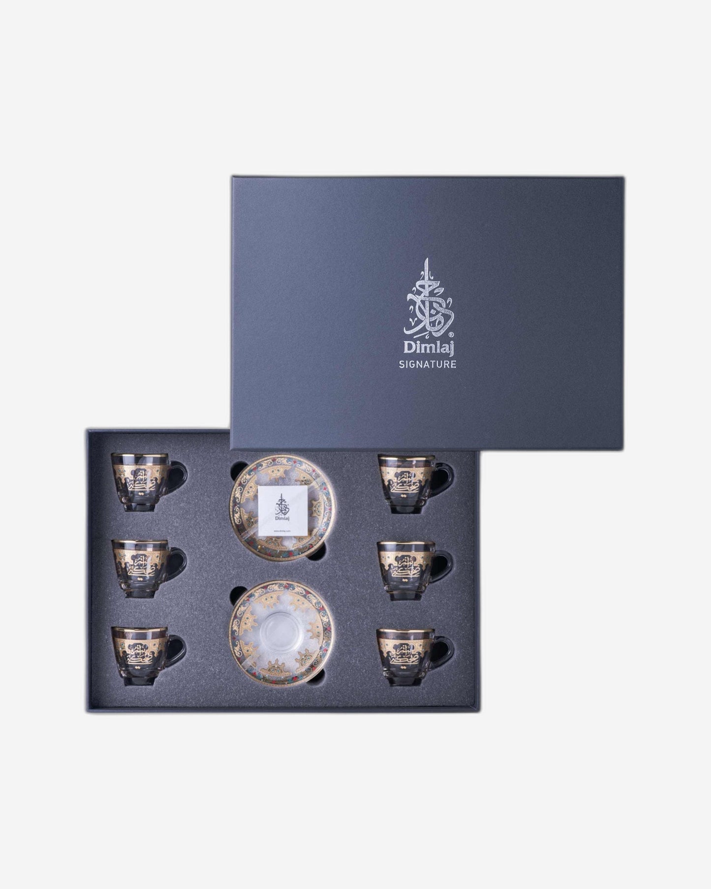 Dimlaj Suroor Coffee Cups & Saucers 6Pc Gold