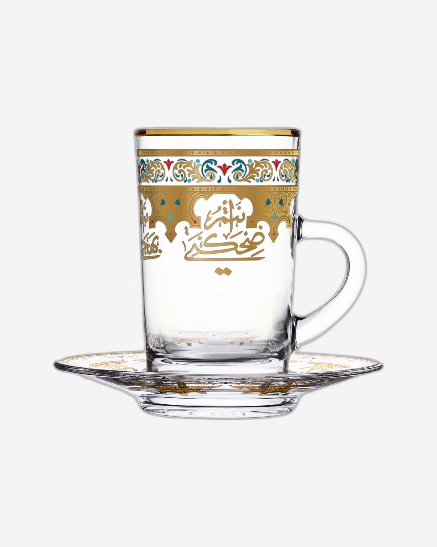 Dimlaj Suroor Tea Cups & Saucers 6Pc Gold