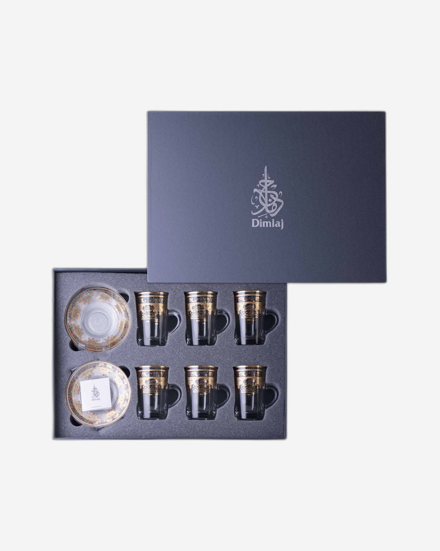 Dimlaj Suroor Tea Cups & Saucers 6Pc Gold