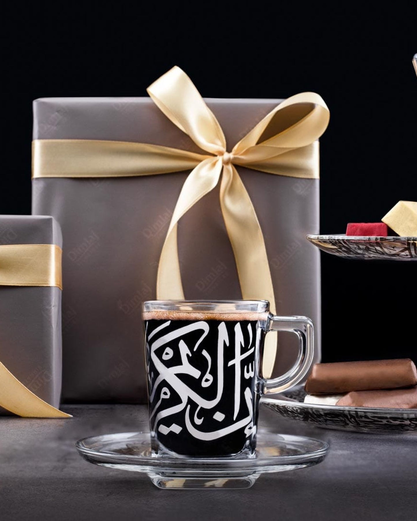 Dimlaj Kareem Turkish Coffee Cups Large Platinum