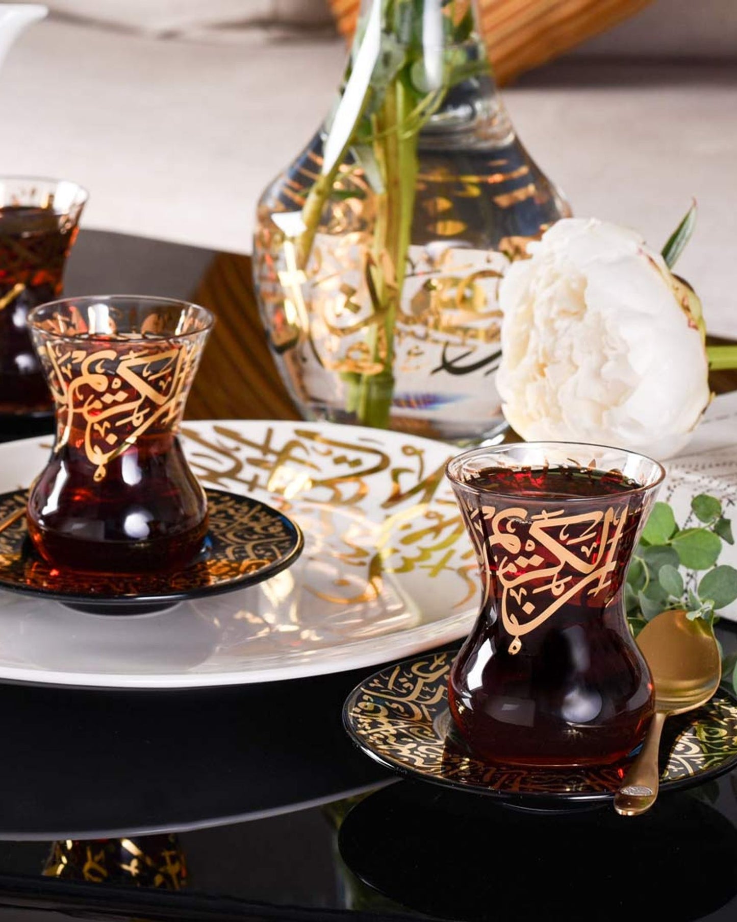 Dimlaj Kareem Tea Cups & Saucers 6Pc Gold