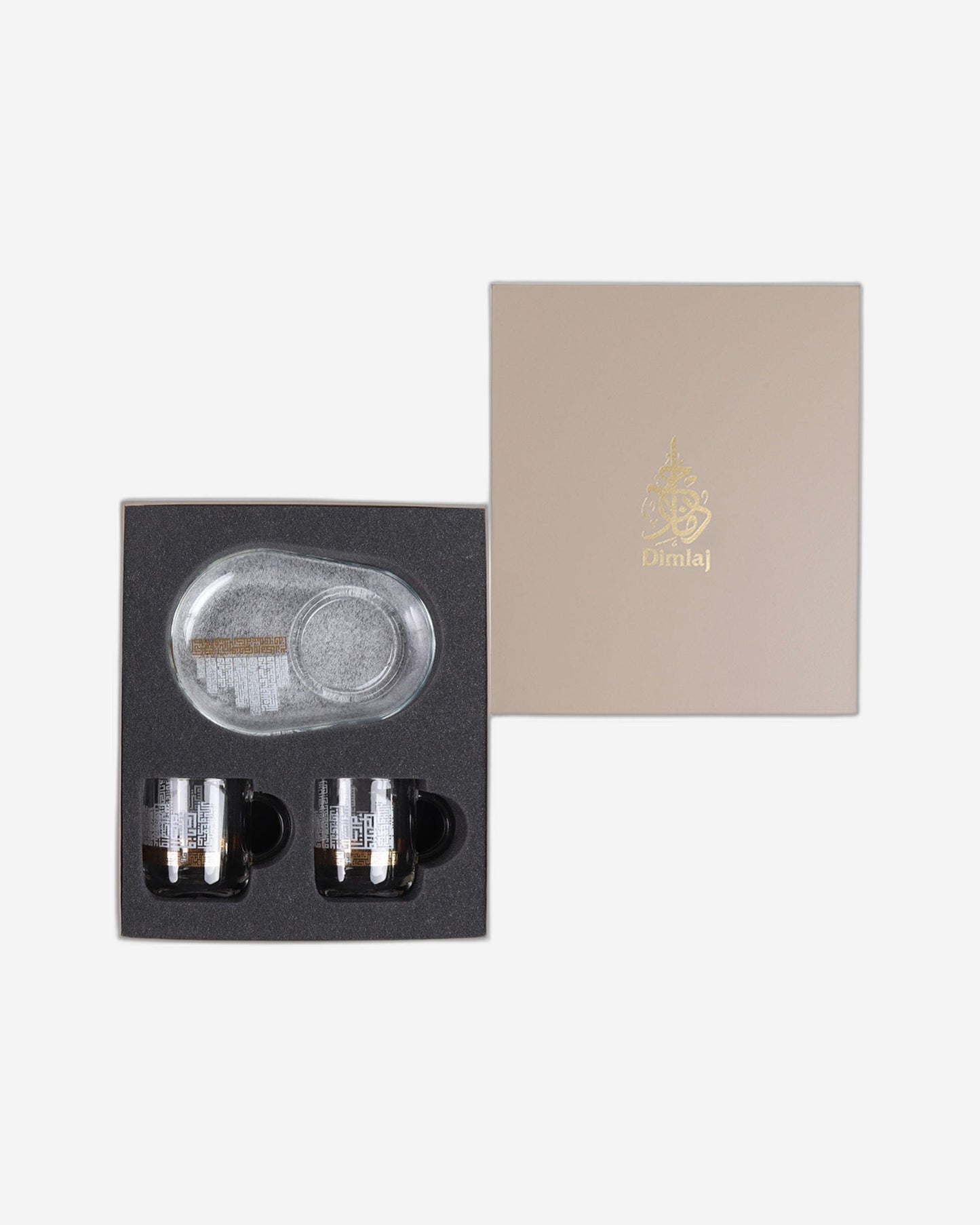 Dimlaj Abraj Set of 2 Pcs Mug and Saucer (Gold)
