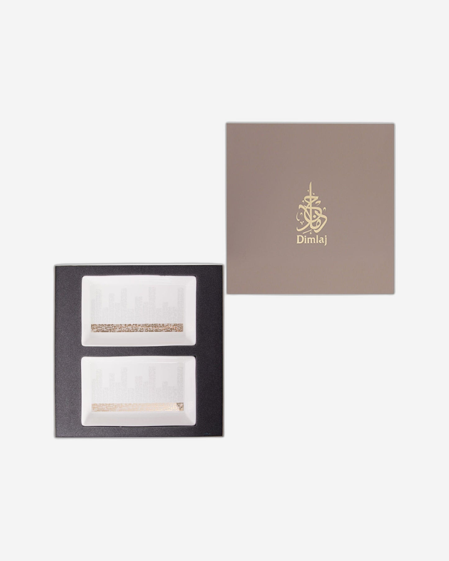 Dimlaj Abraj Rectangle Plates 2Pc Medium Gold