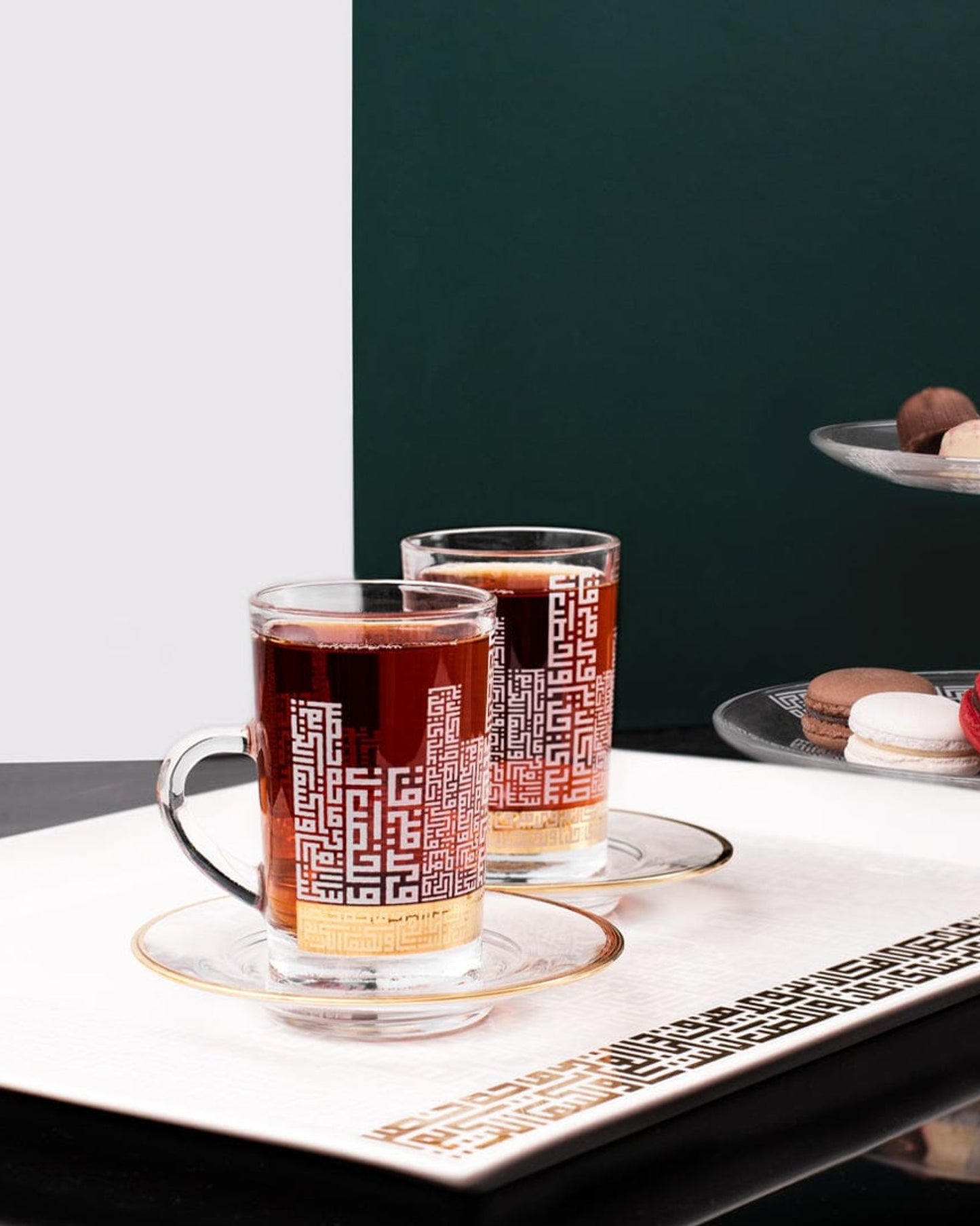 Dimlaj Abraj Tea Cups & Saucers 6Pc Gold