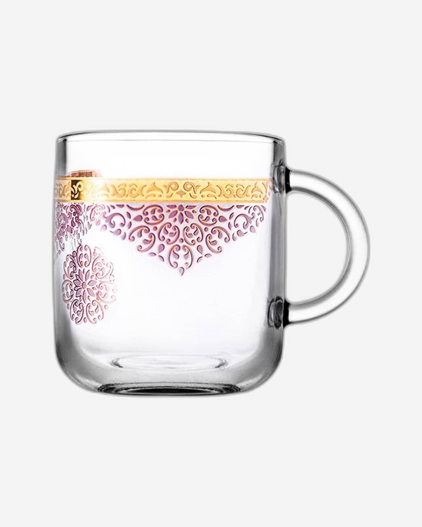 Dimlaj Selena Mugs 6Pc Gold & Pink