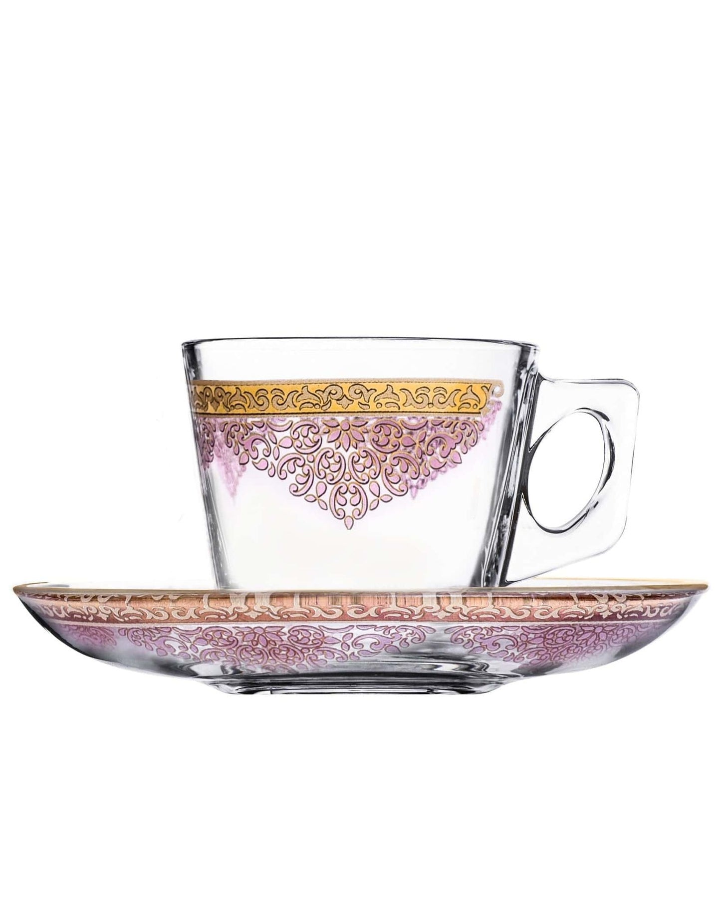 Dimlaj Selena Espresso Set 6Pc Gold & Pink
