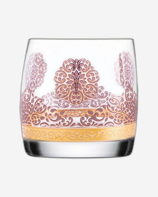 Dimlaj Selena Set of 6 Pcs Short Tumblers (Gold & Pink)