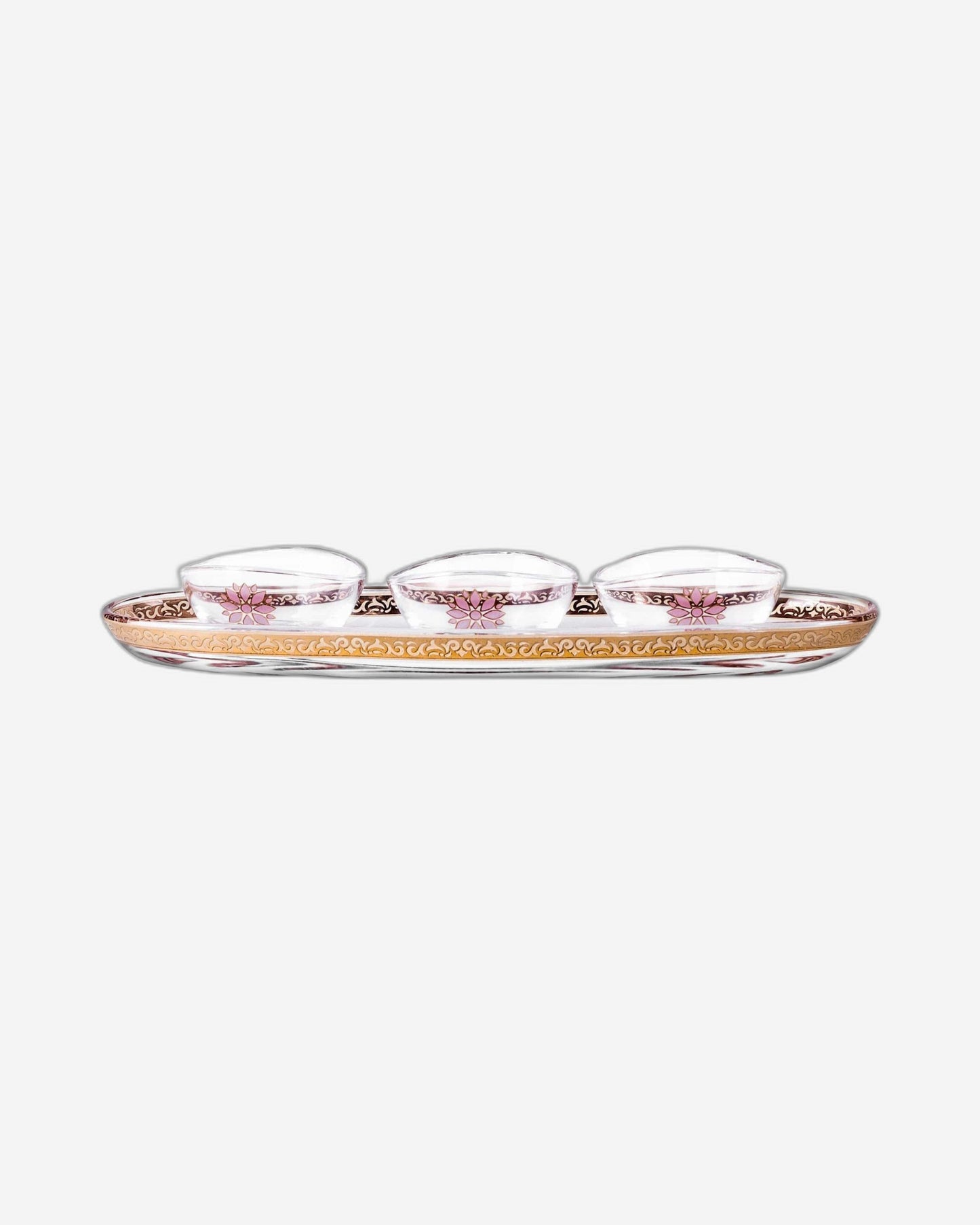 Dimlaj Selena Serving Bowls 4Pc Gold & Pink
