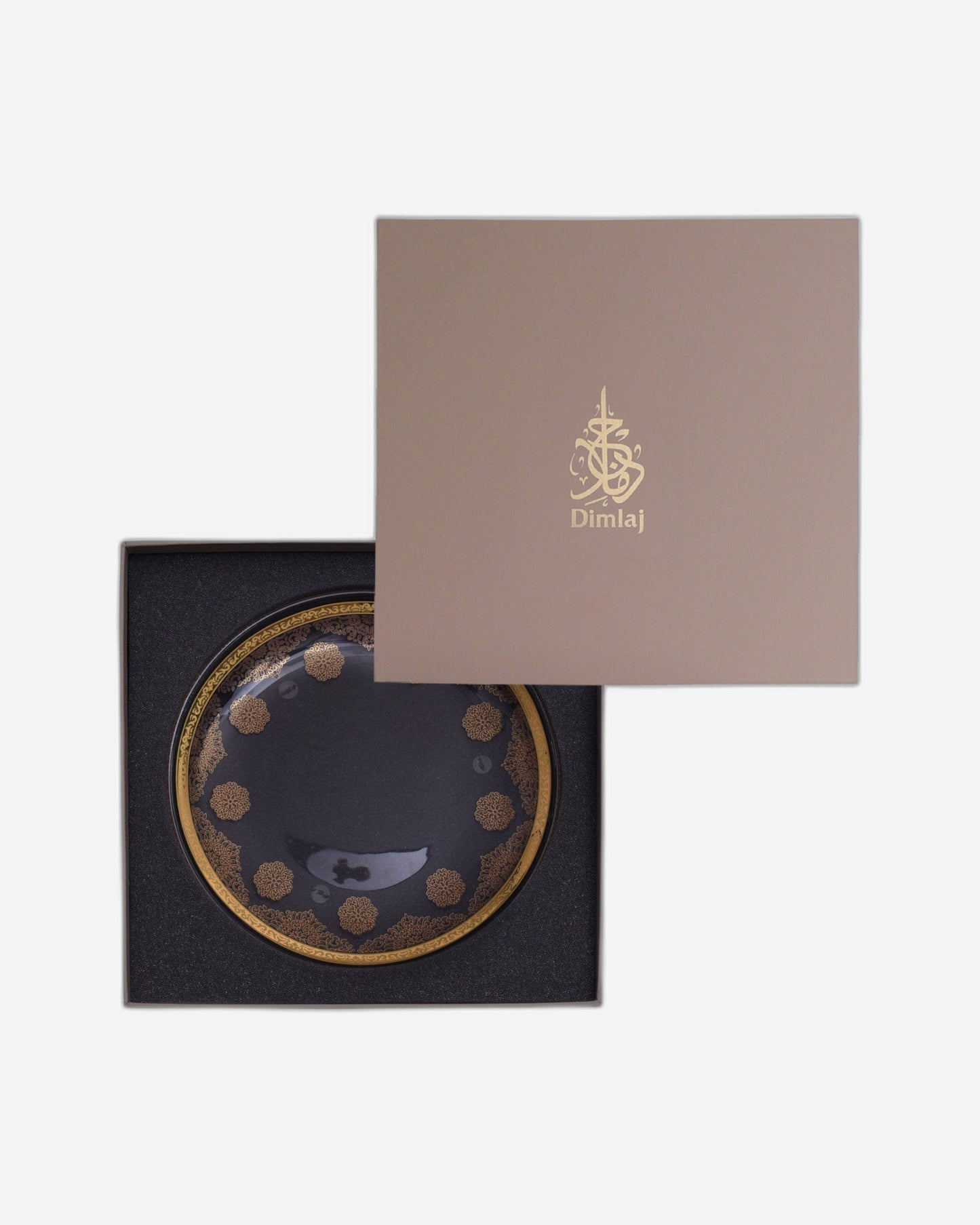 Dimlaj Selena Serving Tray with Handle Gold & Pink