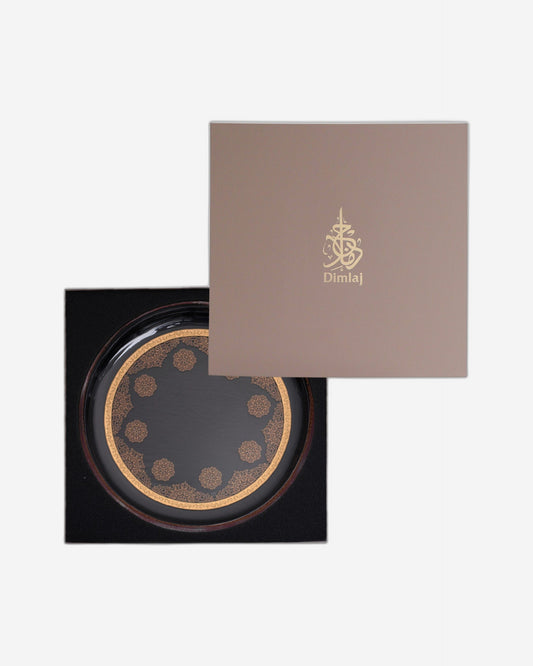 Dimlaj Selena Glass Plate (Gold & Pink)