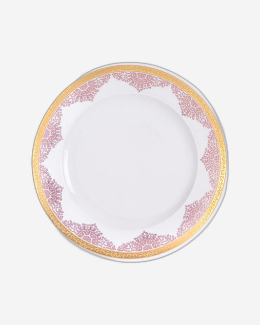 Dimlaj Selena Large Round Charger Plate (Gold & Pink)