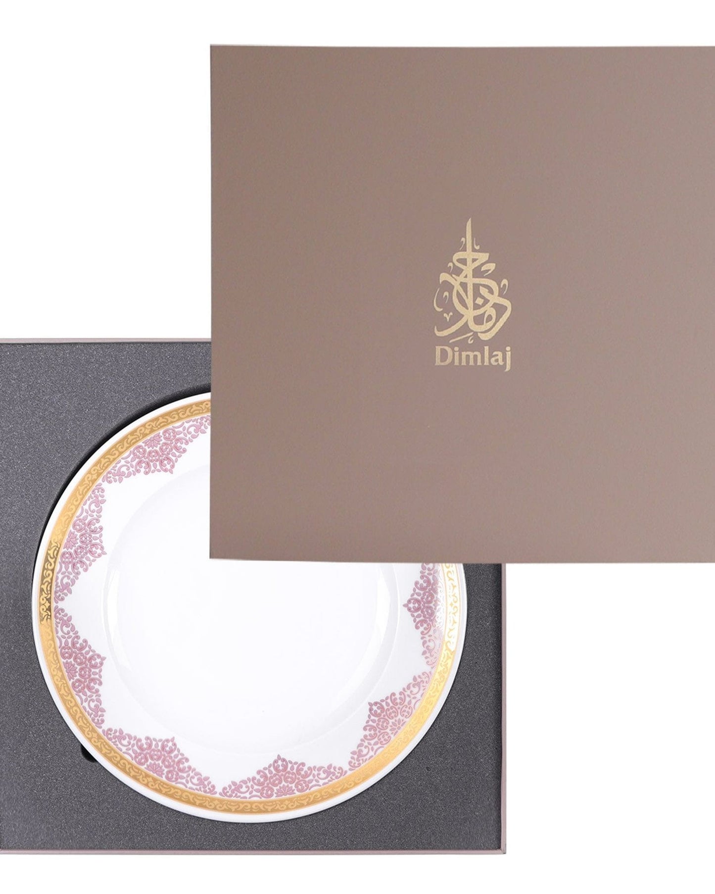 Dimlaj Selena Charger Plate Round Large Gold & Pink