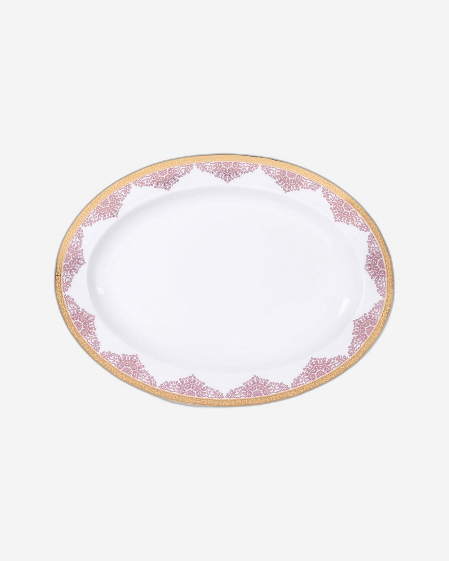 Dimlaj Selena Charger Plate Oval Large Gold & Pink