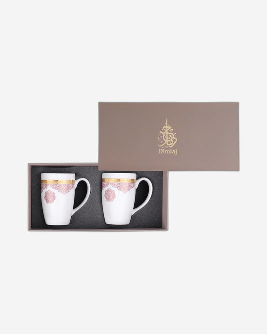 Dimlaj Selena Set of 2 Pcs Mugs (Gold & Pink)