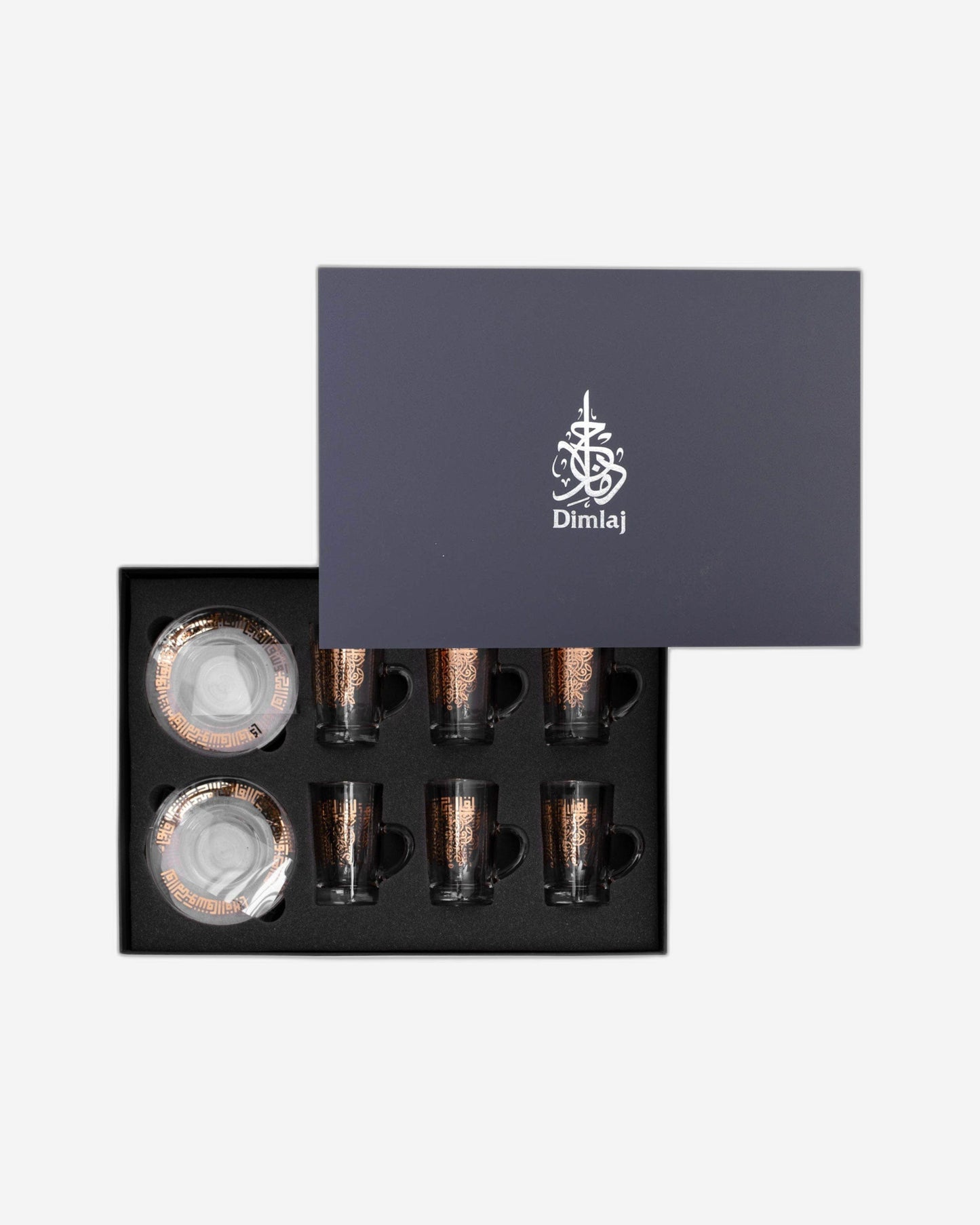 Dimlaj Shafa Tea Istikanas & Saucers 6Pc Gold