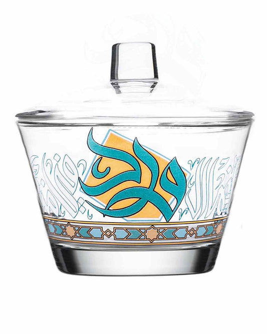 Dimlaj Wurood Set of 2 Pcs Serving Bowls with Lid (Gold & Green)