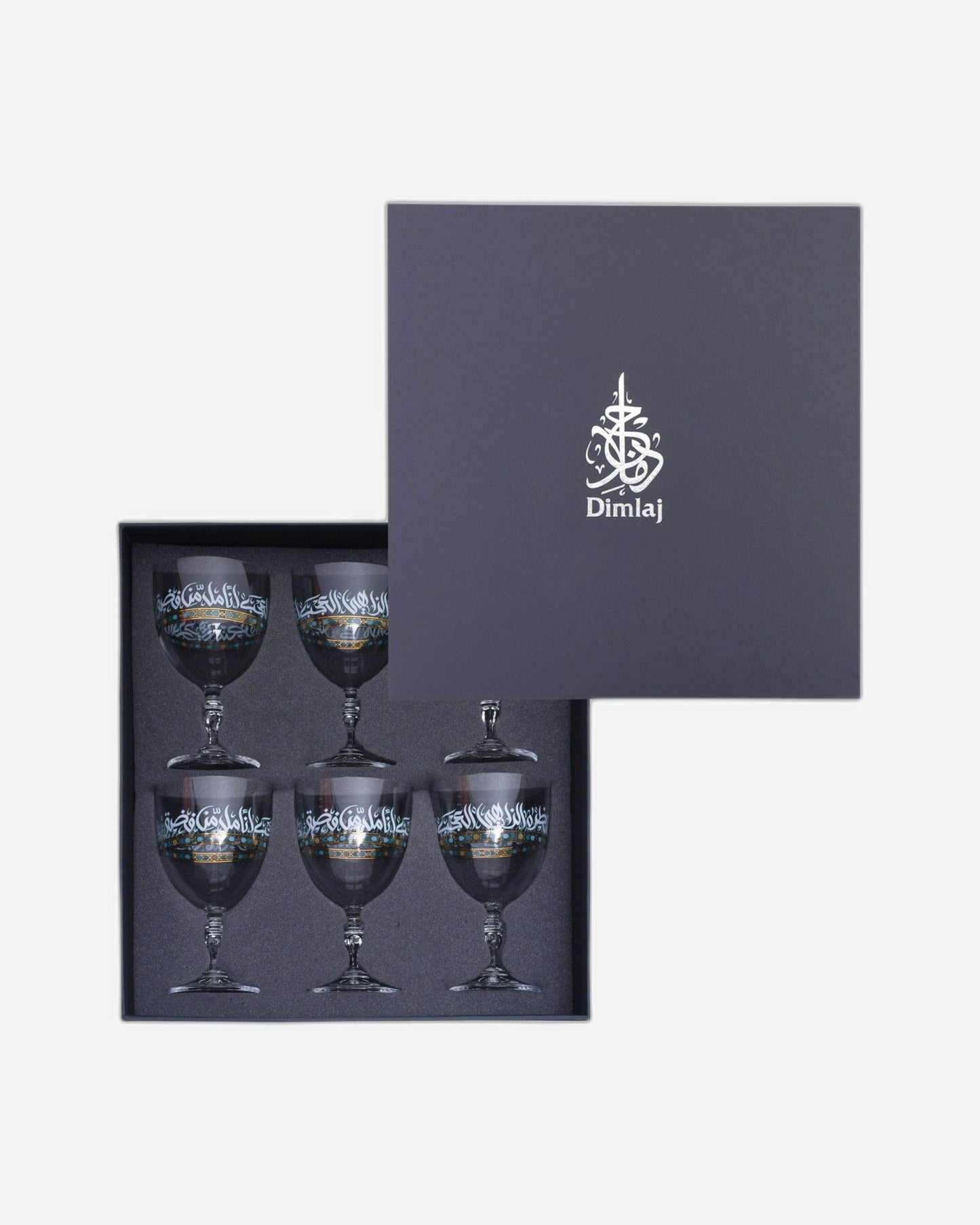 Dimlaj Wurood Flute Stems 6Pc Gold & Green