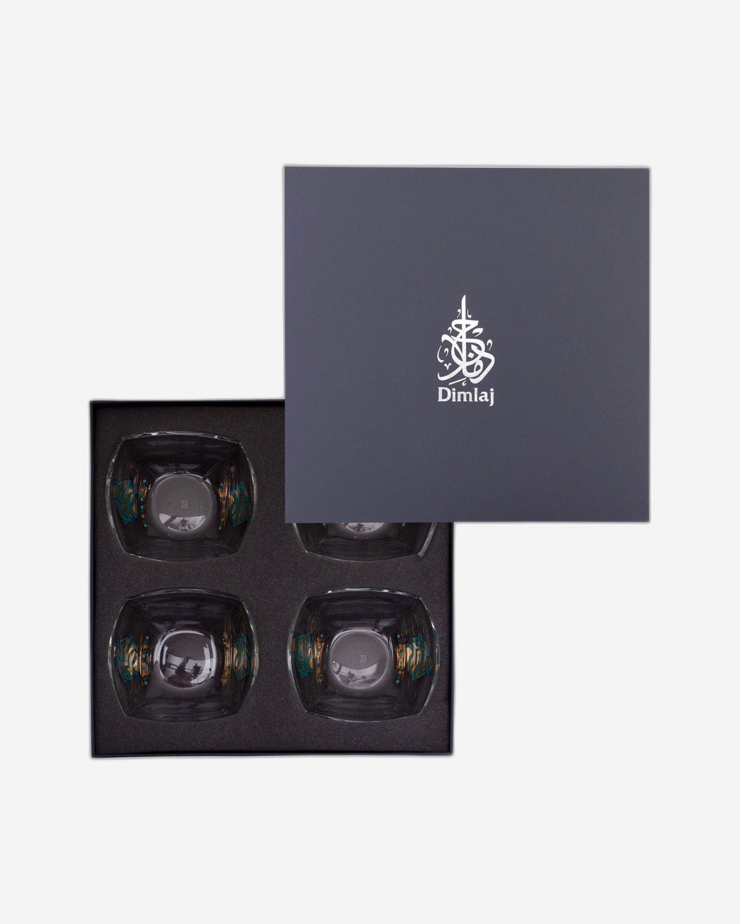 Dimlaj Wurood Serving Bowls 4Pc Gold & Green