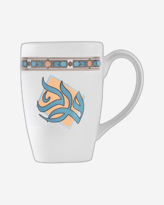 Dimlaj Wurood Set of 2 Pcs Porcelain Mugs (Gold & Green)