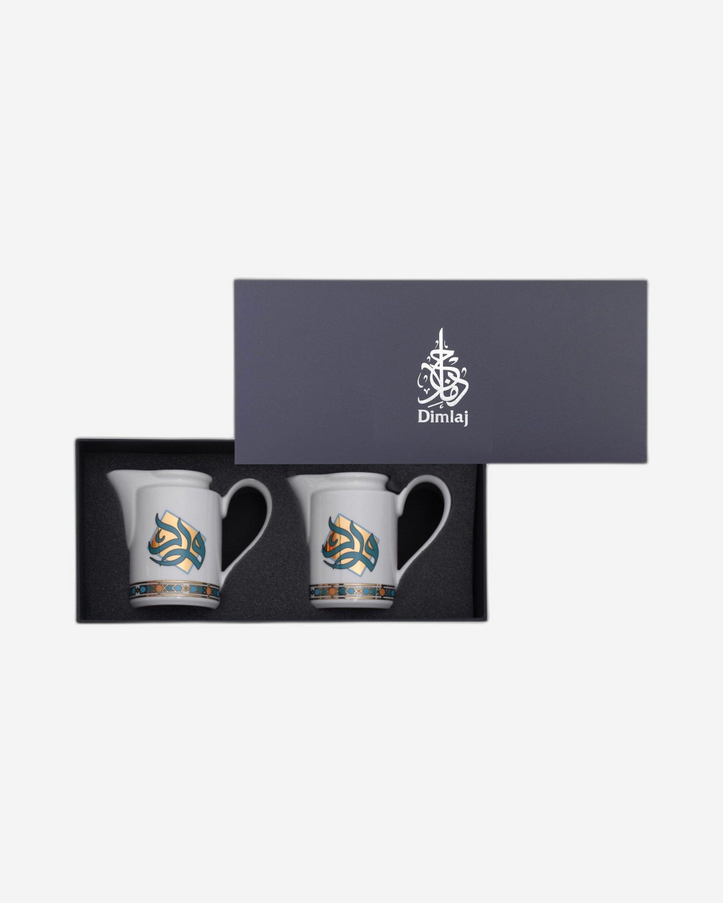 Dimlaj Wurood Milk Pots 2Pc Gold & Green