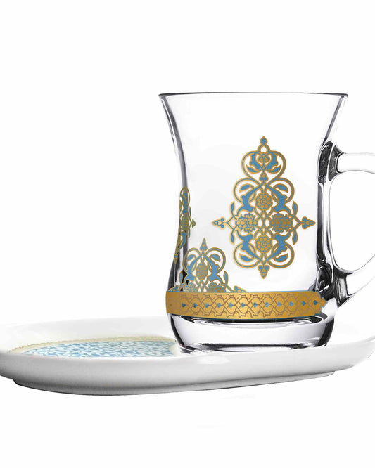 Dimlaj Rayhan Set of 2 Pcs Mug and Saucer (Gold)