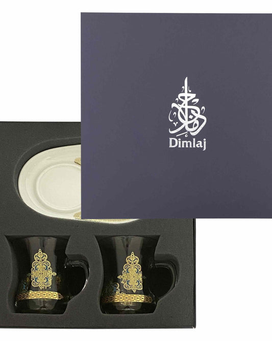 Dimlaj Rayhan Set of 2 Pcs Mug and Saucer (Gold)