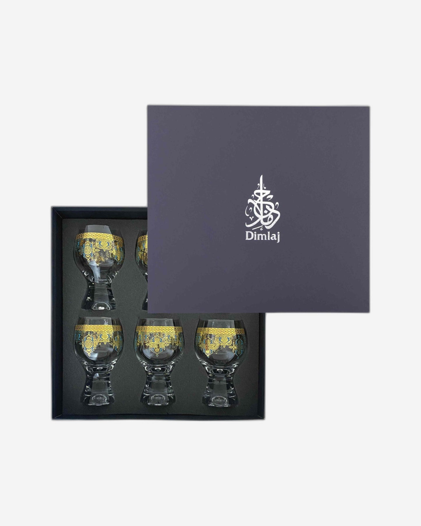 Dimlaj Rayhan Goblet Stems 6Pc Gold