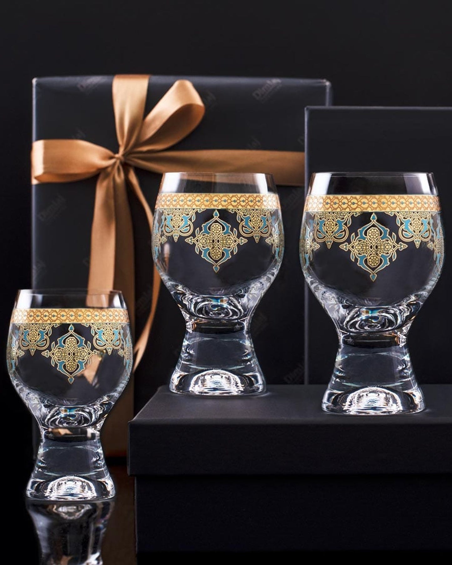 Dimlaj Rayhan Goblet Stems 6Pc Gold