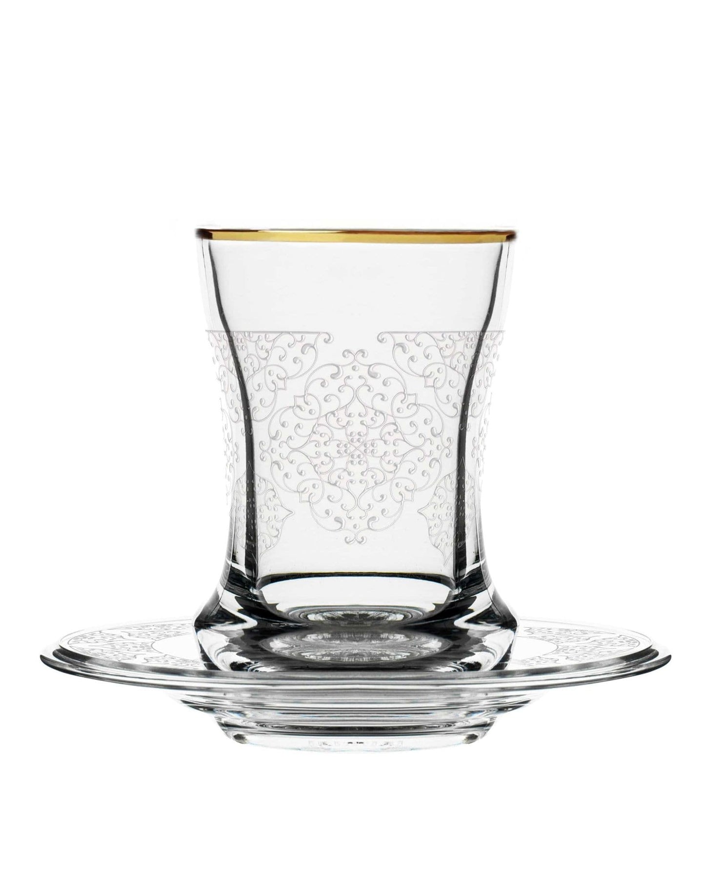 Dimlaj Perla Tea Cups & Saucers 6Pc Gold