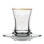 Dimlaj Perla Tea Cups & Saucers 6Pc Gold