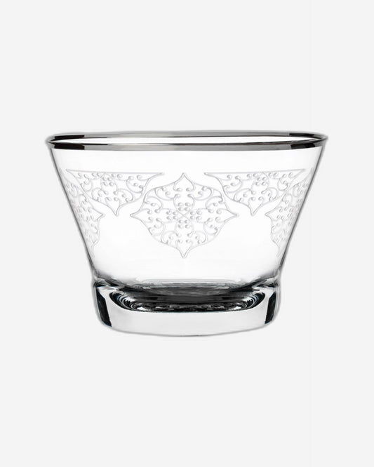 Dimlaj Perla Set of 6 Pcs Crystal Cawa Cups (Platinum)