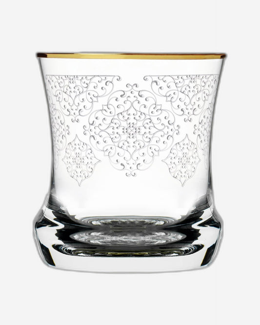 Dimlaj Perla Set of 6 Pcs Short Crystal Tumblers (Gold)