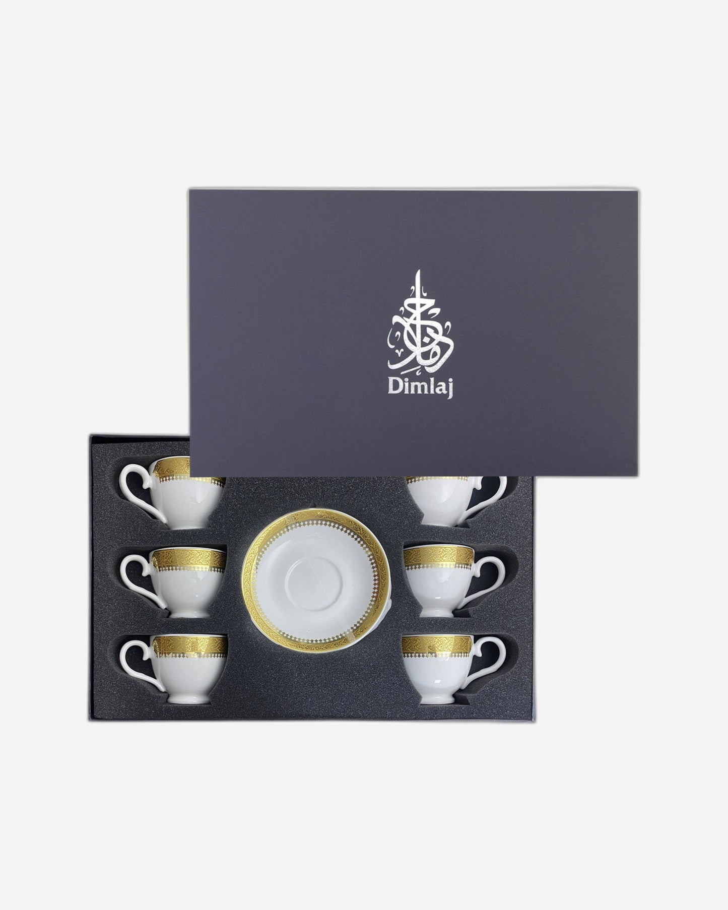 Dimlaj Cordoba Turkish Coffee Cups 6Pc Gold