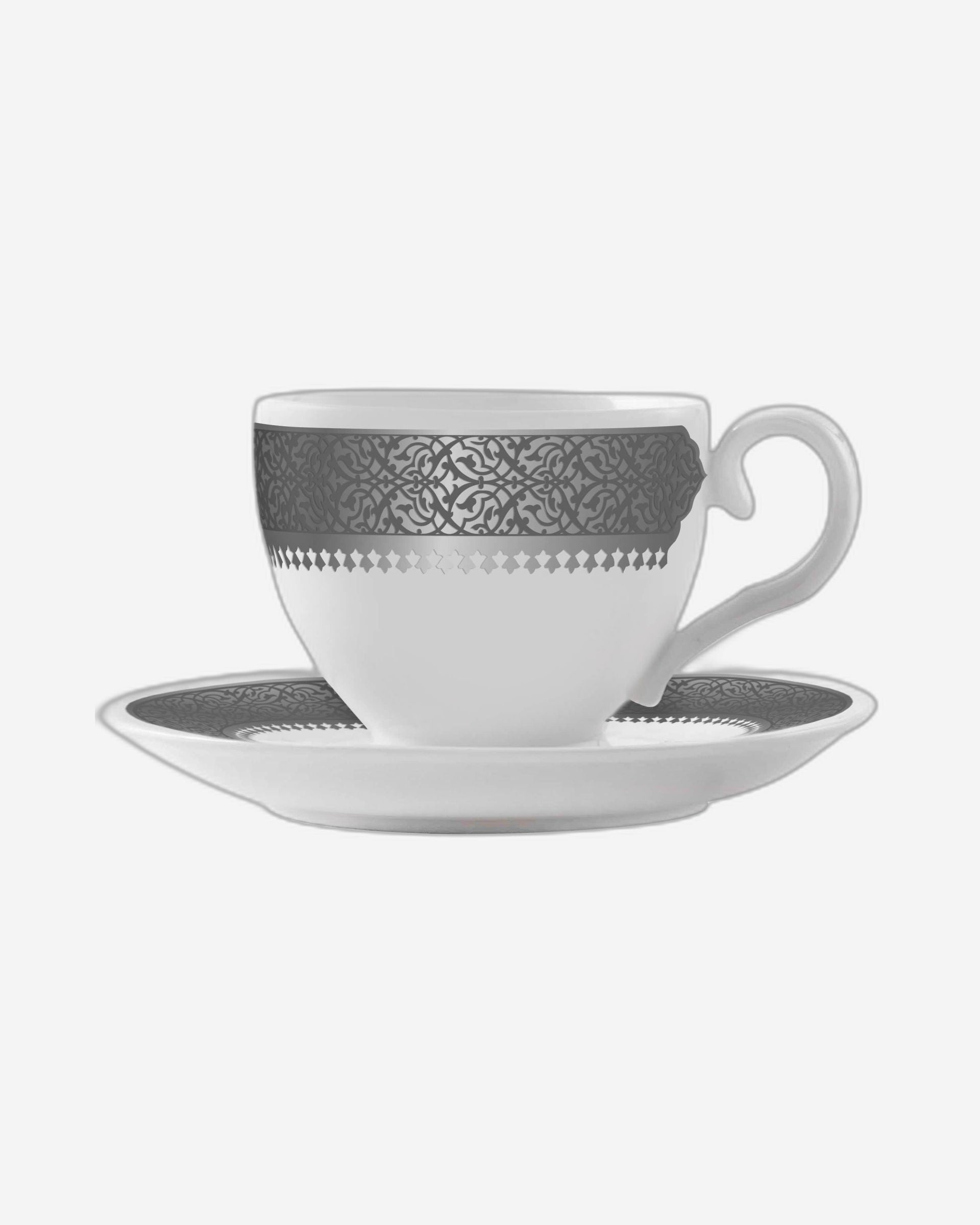 Dimlaj Cordoba Set of 6 Pcs Turkish Coffee Cups (Platinum)
