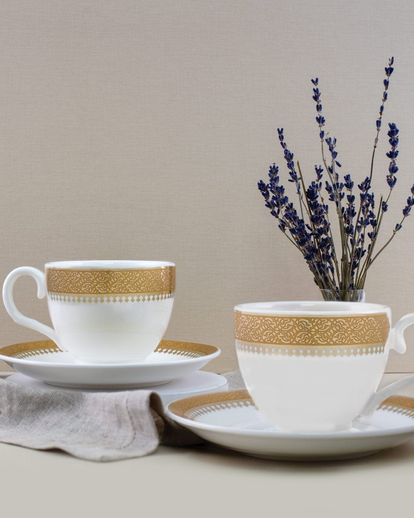 Dimlaj Cordoba Tea Cups 6Pc Gold